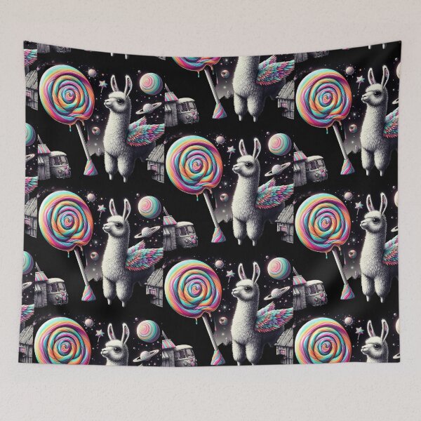 Item preview, Cosmic Pastel Winged Llama in Candy Space designed and sold by LujziWorld.