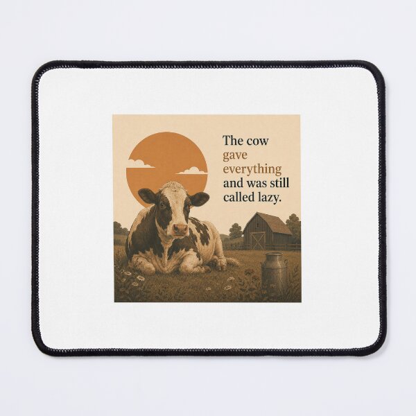 Item preview, The cow gave everything and was still called lazy. designed and sold by NorthKind.