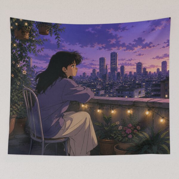 Item preview, Rooftop View - Classic Anime Aesthetic designed and sold by bapupa.