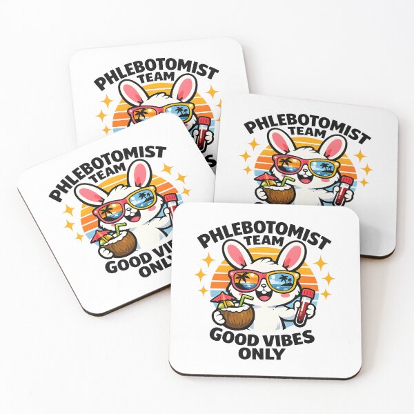 Item preview, Cute Bunny Phlebotomist Vacation Retro Sunset Team Good Vibes Only Tropical Summer Medical Lab Tech Sticker Gift for National Phlebotomists Recognition Week designed and sold by ClinicalHubs.