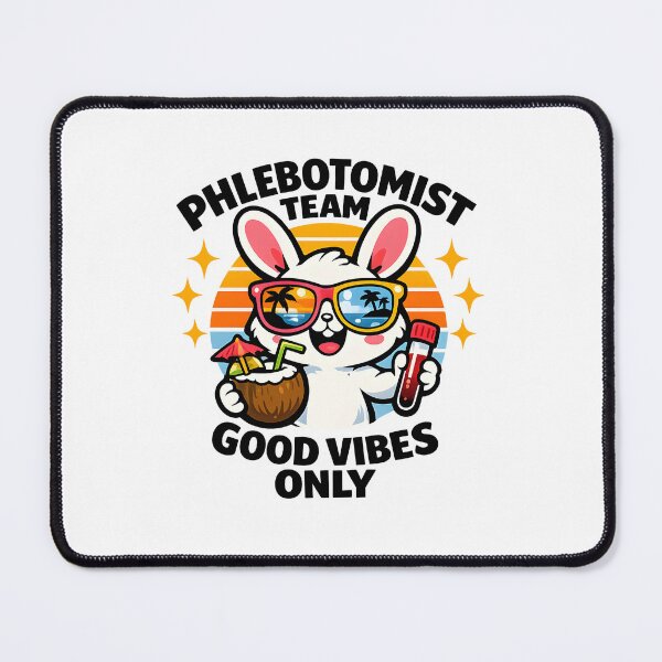Item preview, Cute Bunny Phlebotomist Vacation Retro Sunset Team Good Vibes Only Tropical Summer Medical Lab Tech Sticker Gift for National Phlebotomists Recognition Week designed and sold by ClinicalHubs.