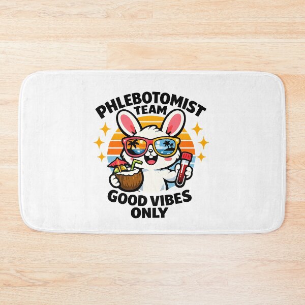 Item preview, Cute Bunny Phlebotomist Vacation Retro Sunset Team Good Vibes Only Tropical Summer Medical Lab Tech Sticker Gift for National Phlebotomists Recognition Week designed and sold by ClinicalHubs.
