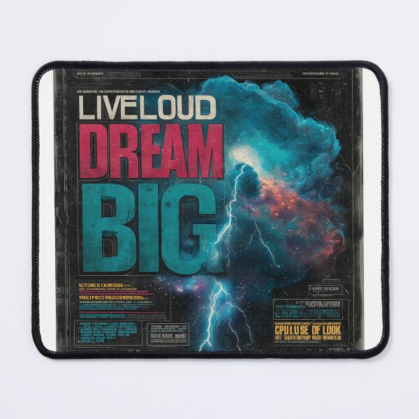 Item preview, Live Loud Dream Big — Bold Rock Music Inspirational Print designed and sold by CosmicRockArt.