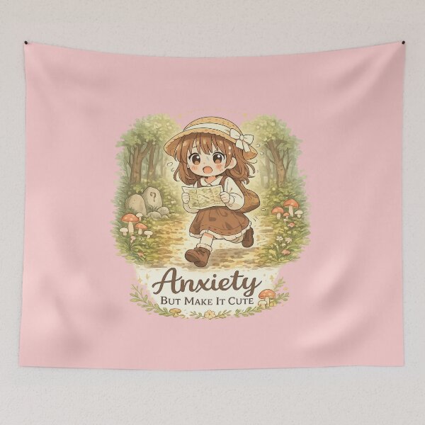 Item preview, Anxiety But Make It Cute Funny Anime Forest Girl Cozy Aesthetic Design designed and sold by Im-Ara.