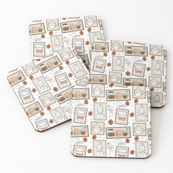 Item preview, Cute Kawaii Coffee Stamp Art  designed and sold by Reicrea.