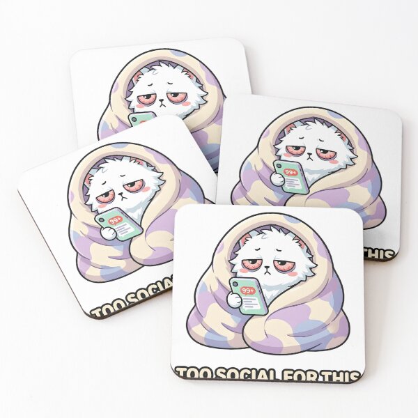 Item preview, Too Social For This - Introvert Cat Meme designed and sold by Wennity.