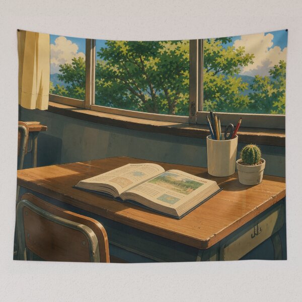 Item preview, Quiet Study Hall - Retro Anime Aesthetic designed and sold by bapupa.