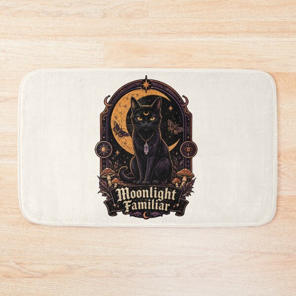 Item preview, Diseño Witchcore de gato negro familiar a la luz de la luna designed and sold by SweetLilith.