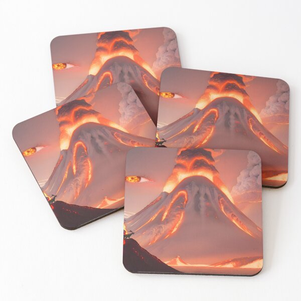 Item preview, Dragon on Volcano Under Giant Eye in Sky | Surreal Fantasy Art designed and sold by DukeNiko.