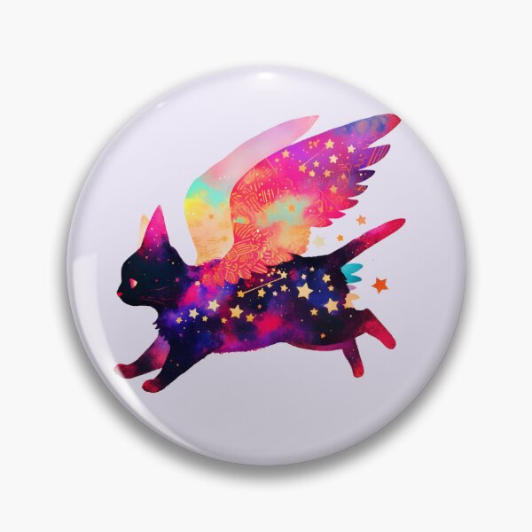 Item preview, Cosmic Galaxy Winged Cat Watercolor designed and sold by Peac7e.