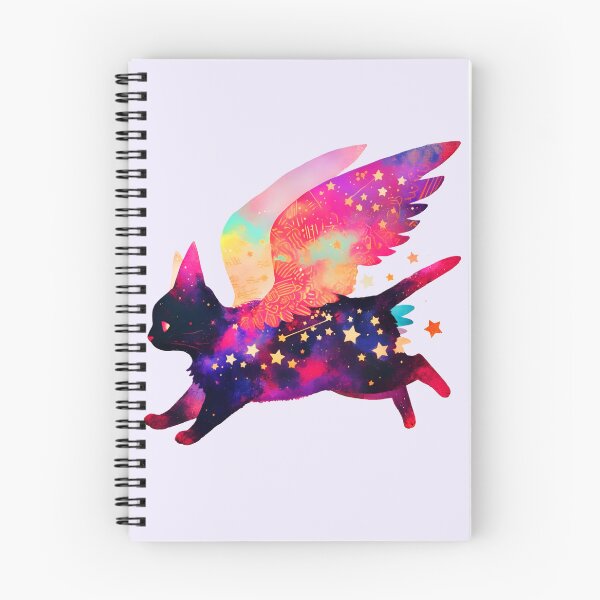 Item preview, Cosmic Galaxy Winged Cat Watercolor designed and sold by Peac7e.
