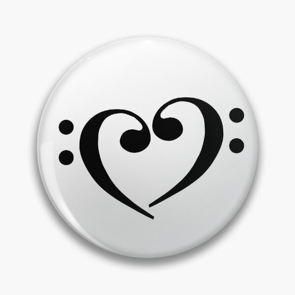 Item preview, Bass Clef Heart Black designed and sold by Ukulaliens.