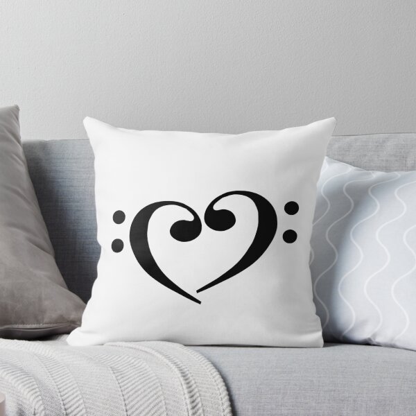 Item preview, Bass Clef Heart Black designed and sold by Ukulaliens.