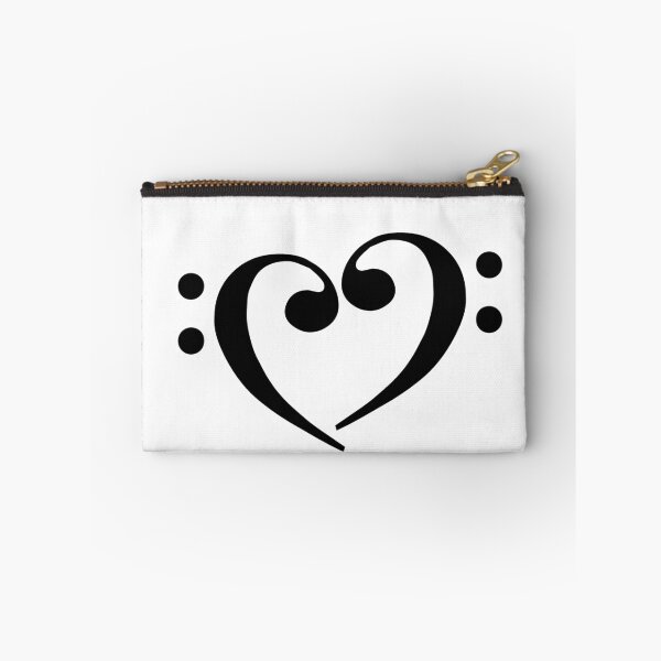 Item preview, Bass Clef Heart Black designed and sold by Ukulaliens.