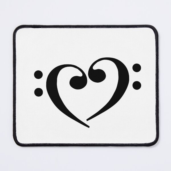 Item preview, Bass Clef Heart Black designed and sold by Ukulaliens.