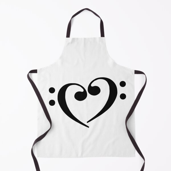 Item preview, Bass Clef Heart Black designed and sold by Ukulaliens.