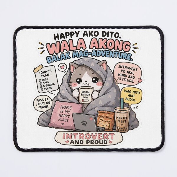 Item preview, Introvert Cat Pinoy Meme Sticker designed and sold by Pawhiskers Studio.