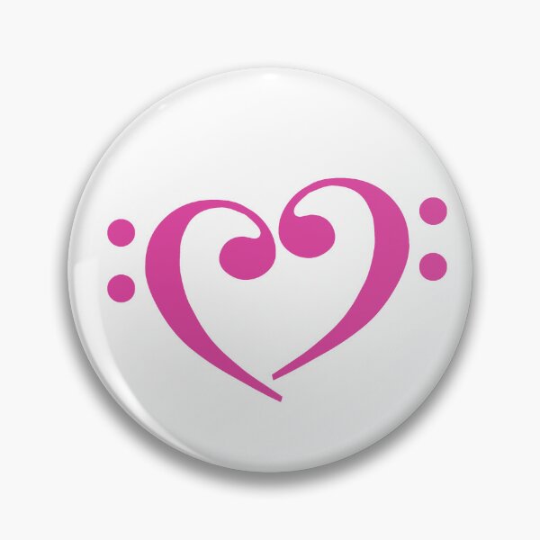 Item preview, Bass Clef Heart Cerise designed and sold by Ukulaliens.