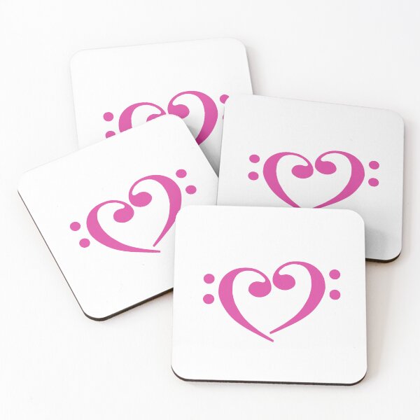 Item preview, Bass Clef Heart Cerise designed and sold by Ukulaliens.