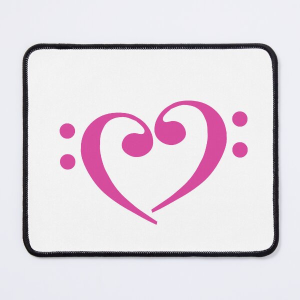 Item preview, Bass Clef Heart Cerise designed and sold by Ukulaliens.