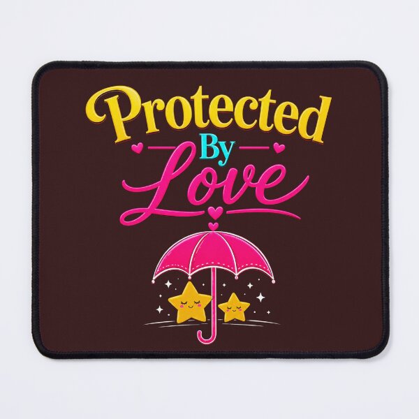 Item preview, Protected By Love, Romantic Umbrella Stars Design, Safe Love Quote designed and sold by JagrDesigns.