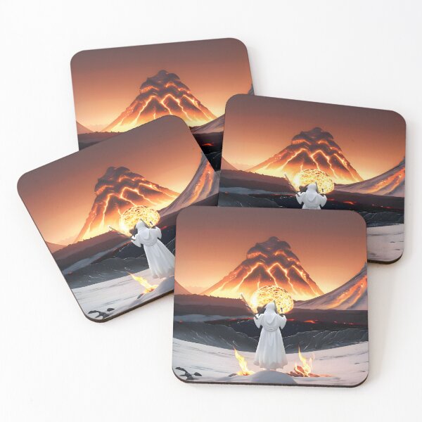 Item preview, White Mage Summoning Fire Orb Before Volcanic Mountains designed and sold by DukeNiko.