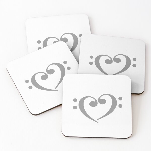 Item preview, Bass Clef Heart Grey designed and sold by Ukulaliens.