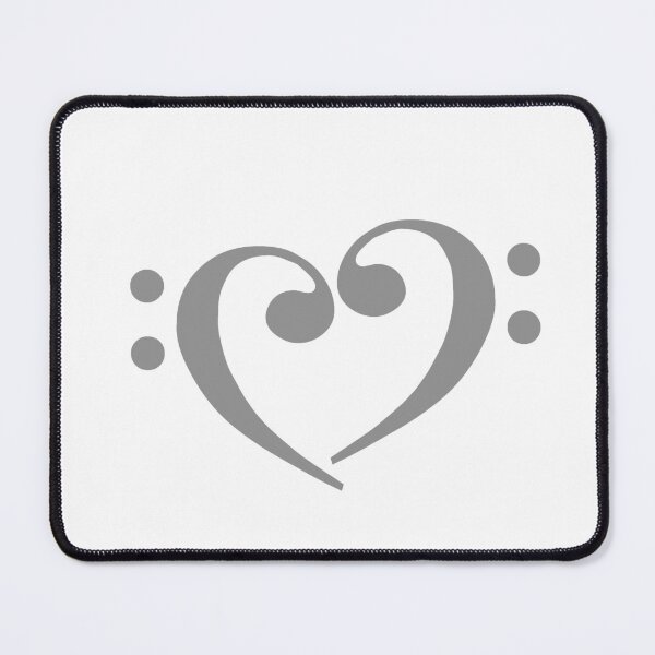 Item preview, Bass Clef Heart Grey designed and sold by Ukulaliens.