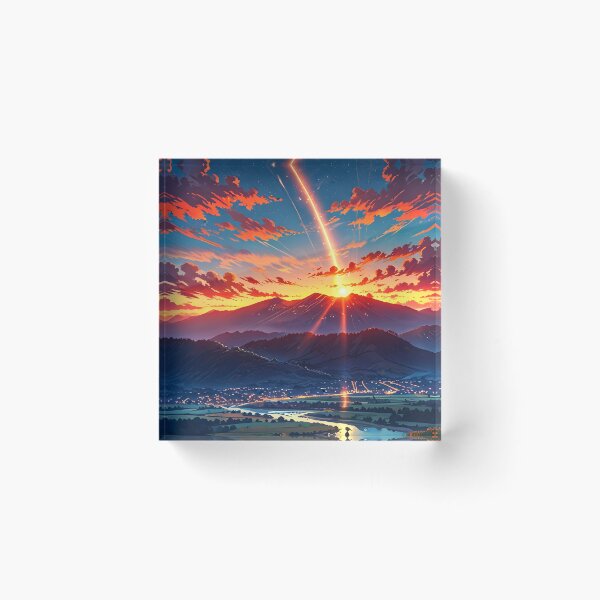 Item preview, Celestial Spectacle Shooting Stars and Cosmic Rays Over Mountain Scenery designed and sold by Jo Art.