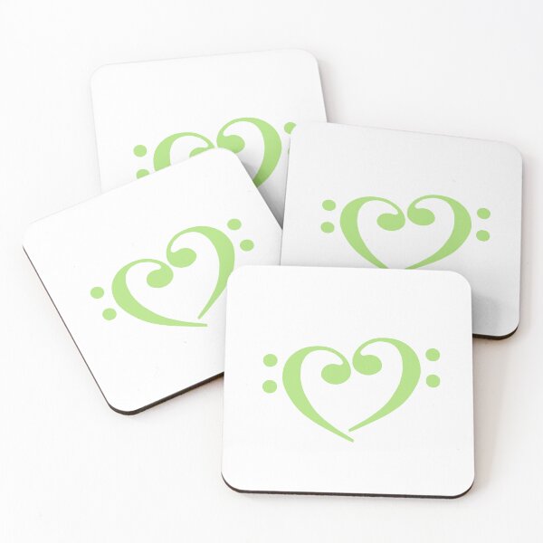 Item preview, Bass Clef Heart Apple Green designed and sold by Ukulaliens.