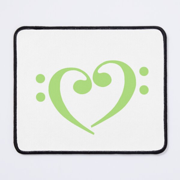 Item preview, Bass Clef Heart Apple Green designed and sold by Ukulaliens.