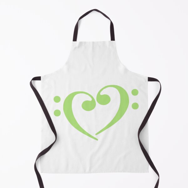 Item preview, Bass Clef Heart Apple Green designed and sold by Ukulaliens.