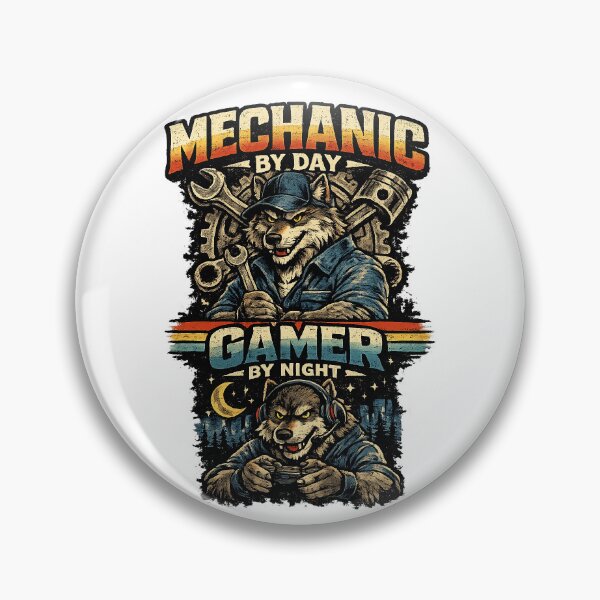Item preview, Mechanic by Day, Gamer by Night designed and sold by ShakezShop.
