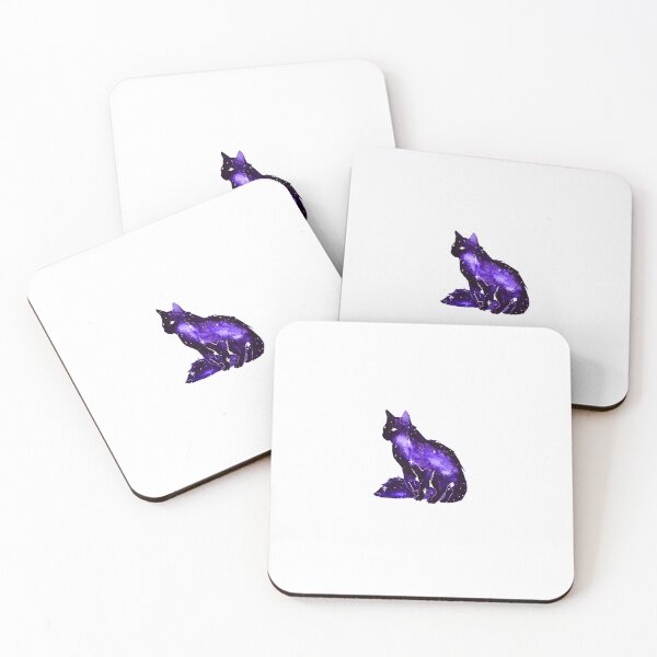 Item preview, Purple Galaxy Cat Celestial Silhouette designed and sold by Peac7e.
