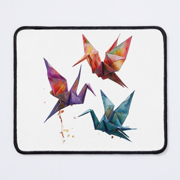 Item preview, Watercolour Origami Cranes - Harmony in Flight designed and sold by ArtisticDesignsbyLinda.