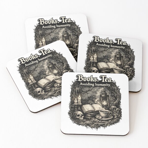 Item preview, Books Tea Avoiding Humanity Gothic Book Lover Design designed and sold by PMDesignStudio.