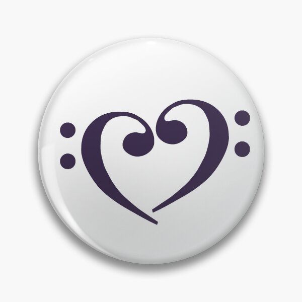 Item preview, Bass Clef Heart Midnight Purple designed and sold by Ukulaliens.