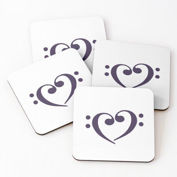 Item preview, Bass Clef Heart Midnight Purple designed and sold by Ukulaliens.