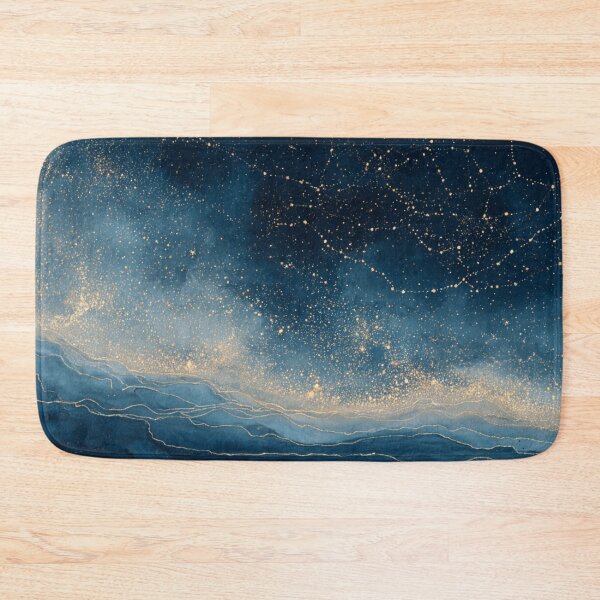 Item preview, Celestial Night Sky Constellation Art with Golden Clouds designed and sold by AtlantiqArt.