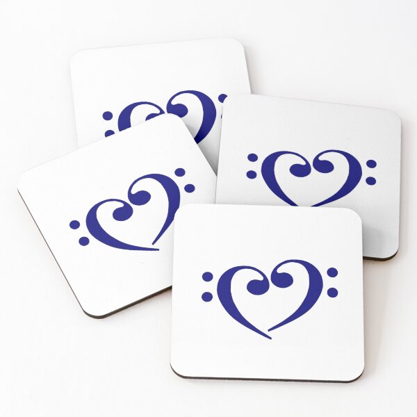 Item preview, Bass Clef Heart Navy Blue designed and sold by Ukulaliens.