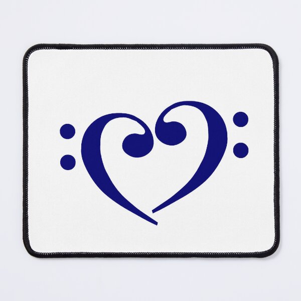 Item preview, Bass Clef Heart Navy Blue designed and sold by Ukulaliens.