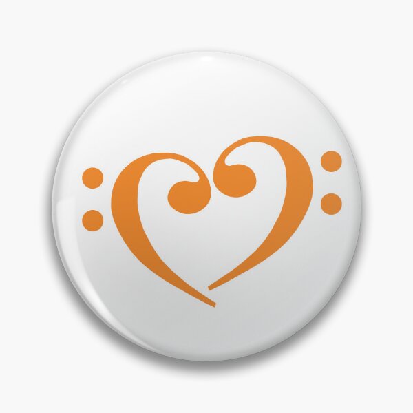 Item preview, Bass Clef Heart Orange designed and sold by Ukulaliens.