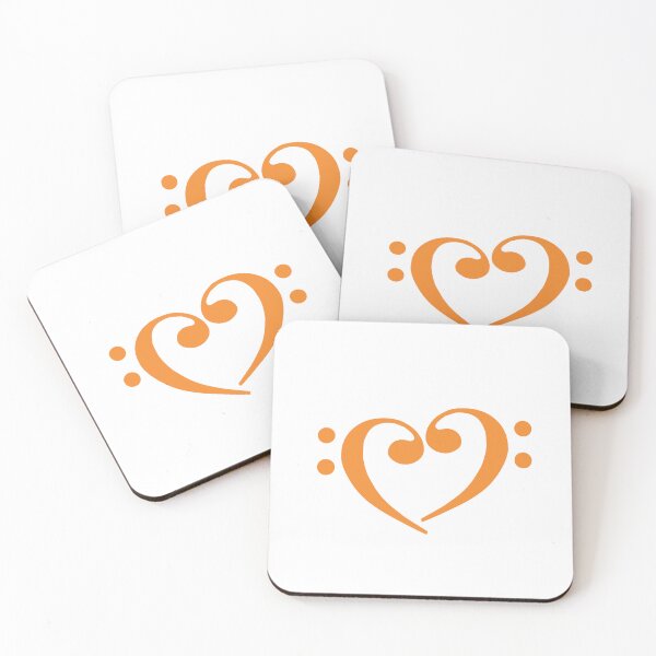 Item preview, Bass Clef Heart Orange designed and sold by Ukulaliens.