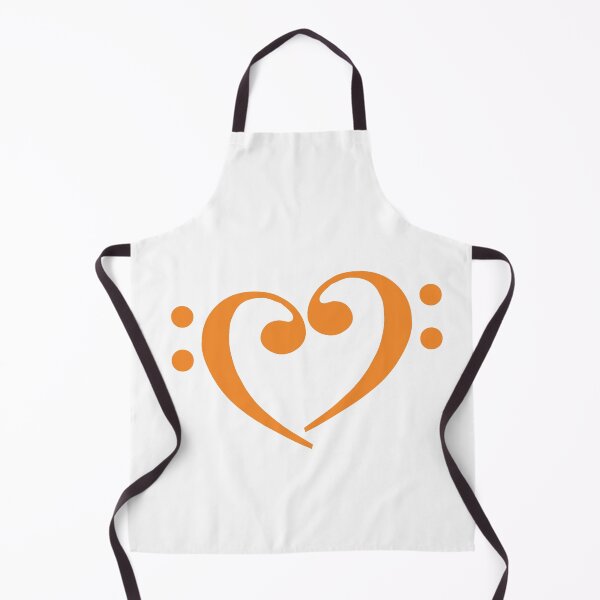 Item preview, Bass Clef Heart Orange designed and sold by Ukulaliens.