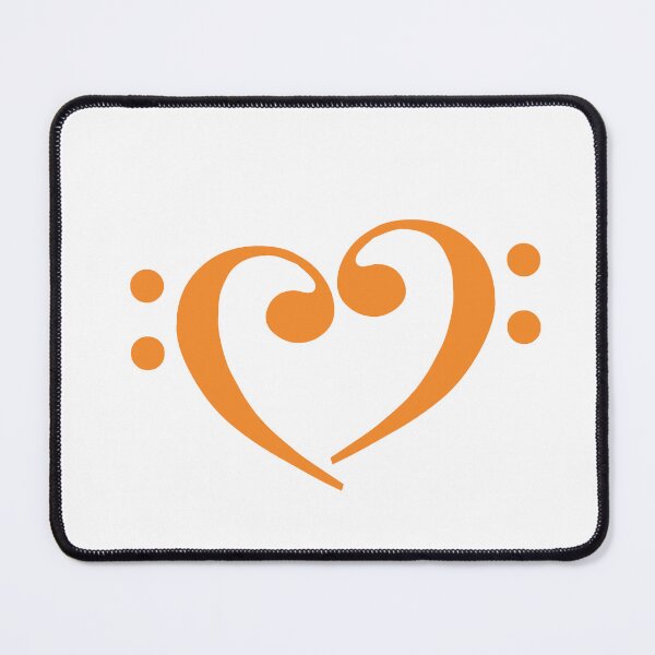 Item preview, Bass Clef Heart Orange designed and sold by Ukulaliens.