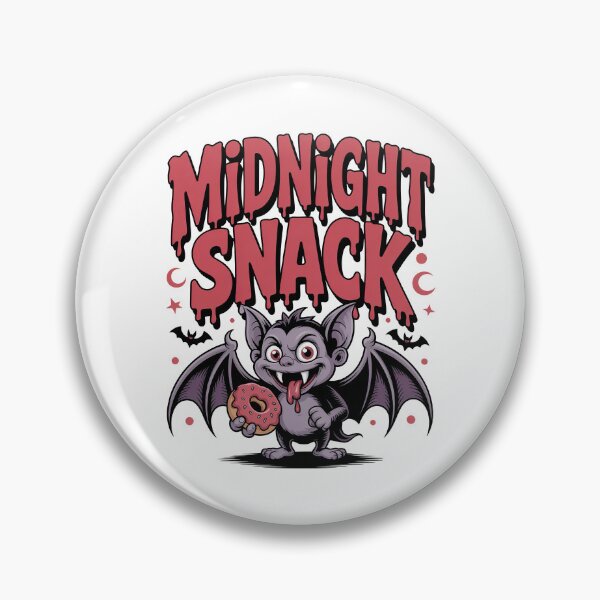 Item preview, Cute Vampire Midnight Snack Bat Donut Halloween Retro Cartoon designed and sold by graphic-genie.