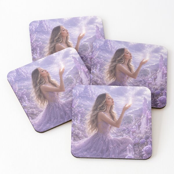 Item preview, Lilac Rose Quartz goddess - Magical fantasy crystal artwork designed and sold by butterfLydii.