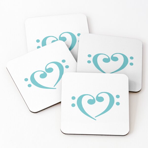 Item preview, Bass Clef Heart Teal designed and sold by Ukulaliens.