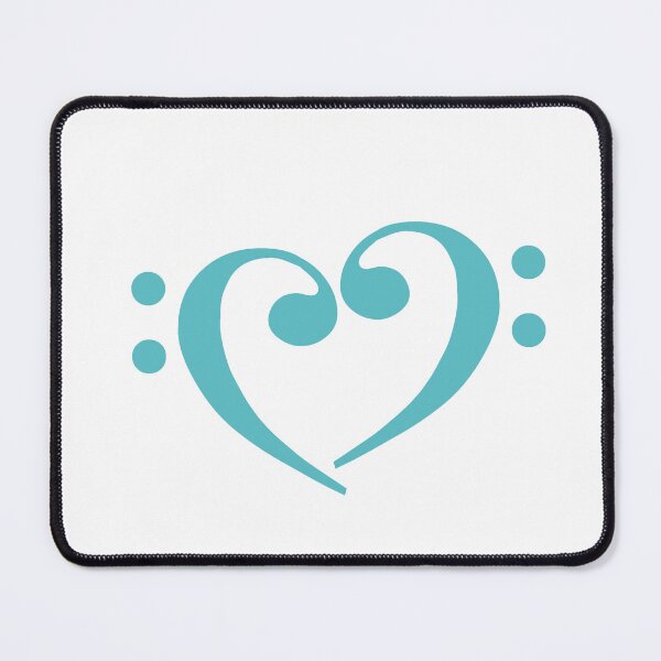 Item preview, Bass Clef Heart Teal designed and sold by Ukulaliens.