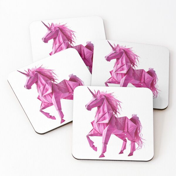 Item preview, Satin Folds Unicorn – Pink Origami Fantasy designed and sold by ArtisticDesignsbyLinda.
